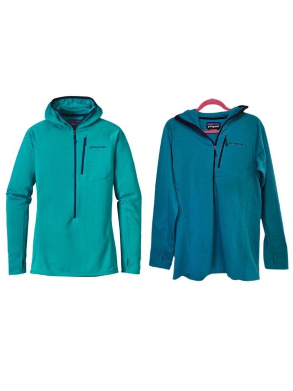 Patagonia Women’s R1 Hoody Half Zip Grid Fleece Teal XL